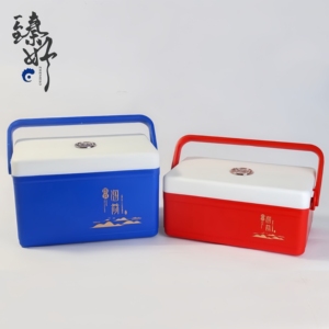 品鲜即食海参保温桶盒礼字红蓝色塑料保温箱包装盒手提款二斤五斤