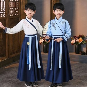 汉服男女儿6童表演古装中国风诗歌朗诵国学服合唱学生8六一演出服