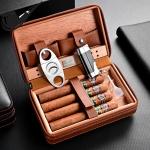 超大雪茄盒套装雪茄剪打火机保湿盒便携式雪茄盒雪松木雪茄烟盒子