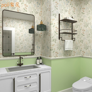 卫生间墙纸自粘法式燕子浴室防水防潮厕所贴纸厨房专用瓷砖壁纸贴