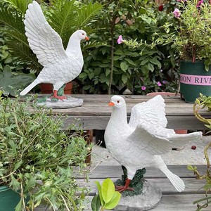 庭院仿真鸽子摆件房顶创意白鸽模型草坪装饰品假鸟雕塑拍摄道具