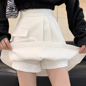 白色百褶半身裙子夏季2024年女装春秋装新款爆款小个子a字短裙裤