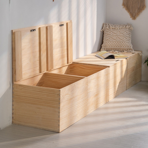 榻榻米木箱子拼床实木箱子储物箱可坐长方形收纳箱加宽拼接柜定制
