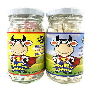 泰国原装进口牛奶片 Super Mor奶糖原味奶片酸奶片65g*6装