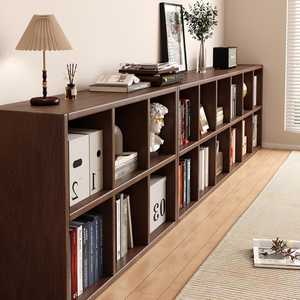 书桌旁小书架落地置物架客厅书柜自由组合格子柜矮柜靠墙杂物柜