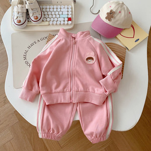 婴儿衣服休闲可爱长袖外套六7八9十个月一二周岁女宝宝春秋款套装
