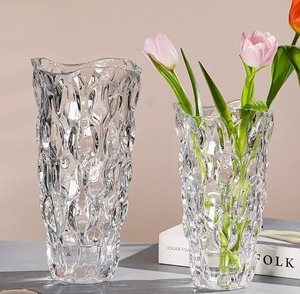 北欧轻奢水晶玻璃花瓶透明客厅酒店插花玫瑰百合鲜花装饰花器摆件