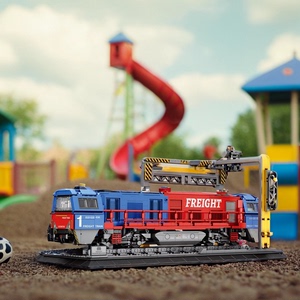 欧洲客运列车拼装模型轨道火车场景儿童益智积木玩具摆件男孩礼物