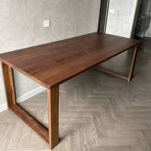 面板餐桌工作台定制原黑木料板材北美木桌实木胡桃木面板书桌吧台