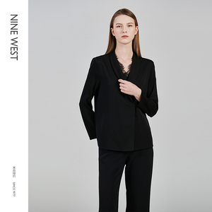 Nine West/玖熙春季新款西装外套女高级感黑色气质通勤西服