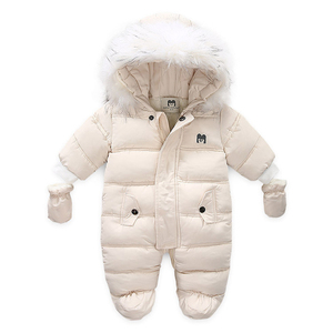 IYEAL Winter Baby Clothes With Hooded Fur Newborn Warm Fleec
