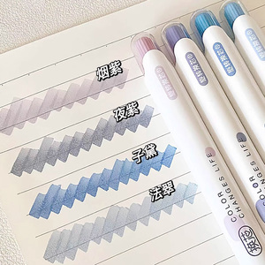 集物社荧光笔可替换芯记号笔简约高颜值学生做笔记涂鸦绘画手账笔