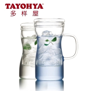 多样屋明朗玻璃健康茶隔杯高硼硅耐热 透明花茶杯