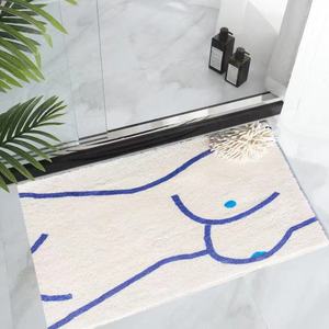 人体艺术加厚卫生间浴室吸水地垫卧室床边抽象可机洗地毯防滑地垫