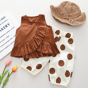 婴儿衣服夏季韩版洋气时髦背心时尚两件套六七个月一岁女宝宝夏装