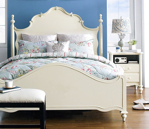欧式实木床1.8米1.5米 地中海仿古白公主床橡木床法式双人床婚床