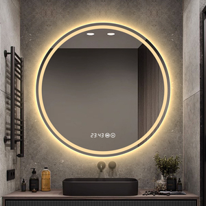 圆镜智能镜卫生间防雾梳妆台LED灯镜卫浴镜带灯壁挂圆形浴室镜子