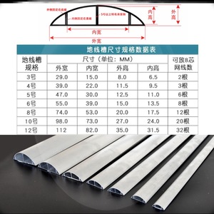 不锈钢弧形底地线埋线槽地面藏线神器防踩压线条地踩超薄电线盖板