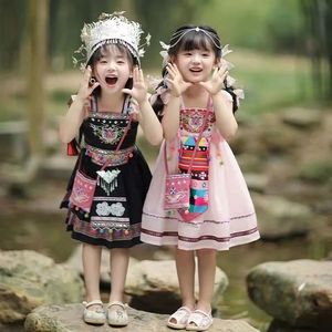 新款哈尼公主民族服装演出服套装宝宝儿童度假写真服饰哈尼族女童
