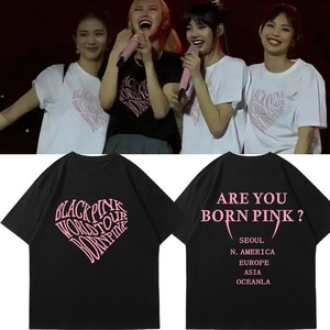 BLACKPINK演唱会Lisa爱心短袖T恤女周边BORNPINK同款rose上衣服