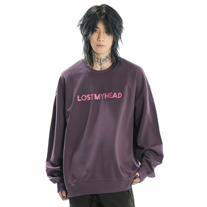 LMHD(LOSTMYHEAD)迪斯科风格LOGO印花薄款连帽卫衣男女宽松帽衫潮