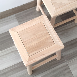 天然环保原木小方凳中式榫卯实木矮凳白胚白茬小木櫈半成品凳子