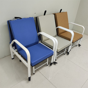 医院用钢制喷塑陪护椅休息椅折叠陪护床 医用输液椅点滴椅