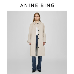 ANINE BING RANDY风衣 女士淡棕色棉质宽松外套大衣  春季新品