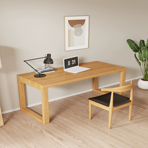 实木电脑桌工作台现代极简书桌家用学生写字桌卧室靠墙长桌办公桌