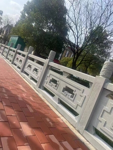 花岗岩石栏杆桥梁河道寺庙鱼池护栏线雕浮雕围栏青石栏杆