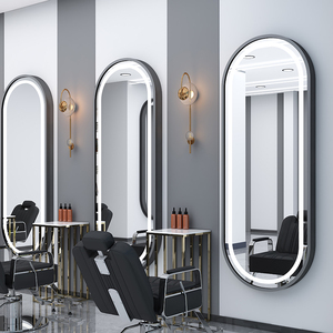 理发店镜台发廊专用LED带灯触控网红壁挂式简约剪发镜美发店镜子
