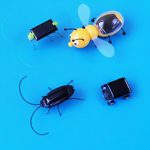迷你太阳能小车可爱超萌蚂蚱蜜蜂光能玩具新奇创意科学男女孩礼物