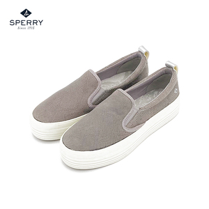 SPERRY斯佩里2022新款正品休闲舒适皮面松糕底一脚蹬平底女鞋微瑕