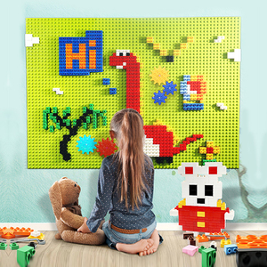 乐高积木墙大颗粒儿童兼容黑板拼图玩具家用背景幼儿园墙面上滑道积木男女儿童房壁挂式墙体益智玩具