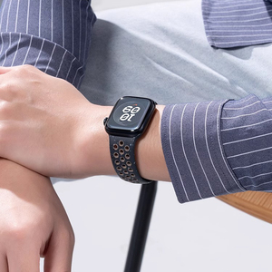 适用于iwatch9表带运动硅胶applewatch8创意洞洞透气苹果手表S7回环式表带户外运动风男女耐克同款49mm/45mm