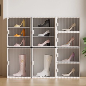 可视化折叠鞋架运动鞋高跟鞋鞋柜透明单开门收纳柜防尘鞋盒置物架