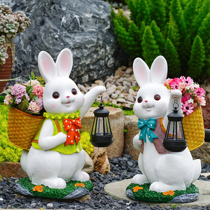 阳台个性创意小白兔子多肉花盆摆件户外庭院花园室外装饰布置造景