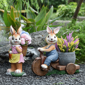 户外花园卡通雕塑兔子动物造型花盆庭院装饰摆件阳台院子造景布置