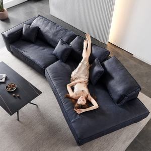 意式真皮沙发baxter异形客厅2023年新款比亚尼极简圆弧形沙发轻奢
