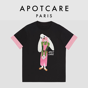 【新品】法国APOTCARE官网 卡通兔子短袖T恤女2024夏季新款上衣