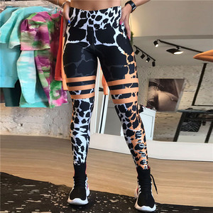 Leopard Stripe 3D Print Women's Pants Push Up Running Sports