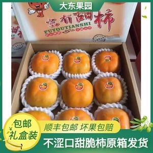 台湾富有脆柿子礼盒装时令新鲜新鲜水果脆甜不涩口富有柿子发顺丰