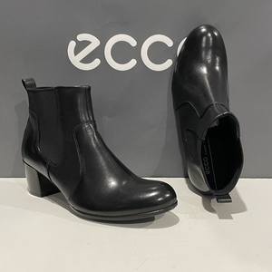 美国代购ECCO爱步女靴春季新款切尔西靴高跟短靴273183型塑