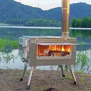 户外柴火炉帐篷取暖炉便携式折叠炉多功能旅行野餐炊具野营木柴炉