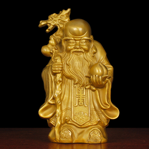 纯铜寿星老人寿星公南极仙翁老寿星摆件健康长寿送长辈祝福礼品