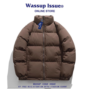 WASSUP ISSUE美式羽绒棉衣男士面包服2023新款外套宽松潮牌棉服男