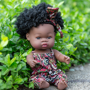 仿真娃娃玩具婴儿女孩软硅胶全软胶小公主布洋娃娃黑人娃娃假娃娃