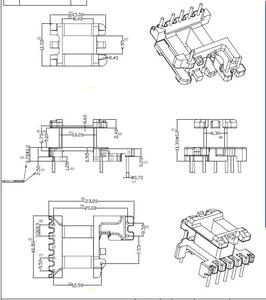 EE1710 EE16加宽 立式5+2+1针 高频变压器骨架PC44磁芯配套材料