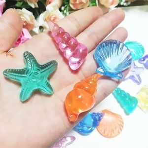 儿童宝石玩具海洋生物贝壳海螺海星亚克力水晶宝珠过家家游戏摆件