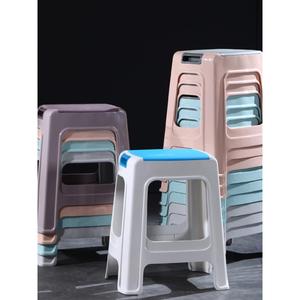 双色加厚防滑凳子大凳子餐桌凳餐桌凳高凳椅子塑料凳子